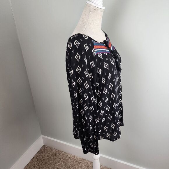 Paper Moon Women's Round Neck With Tie Elastic Sleeve Top Size Small - Picture 4 of 8